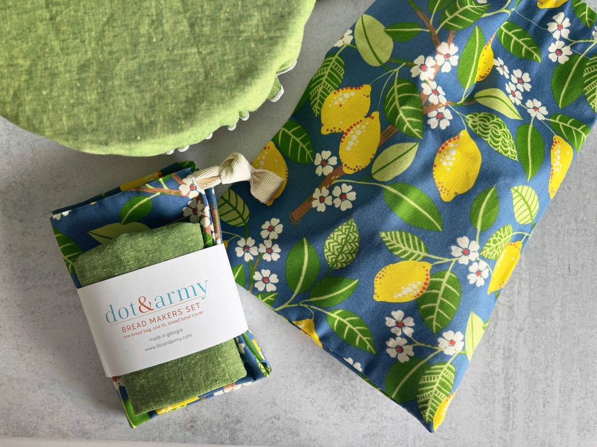 Lemon Orchard Bread Makers Bread Bag and Cover