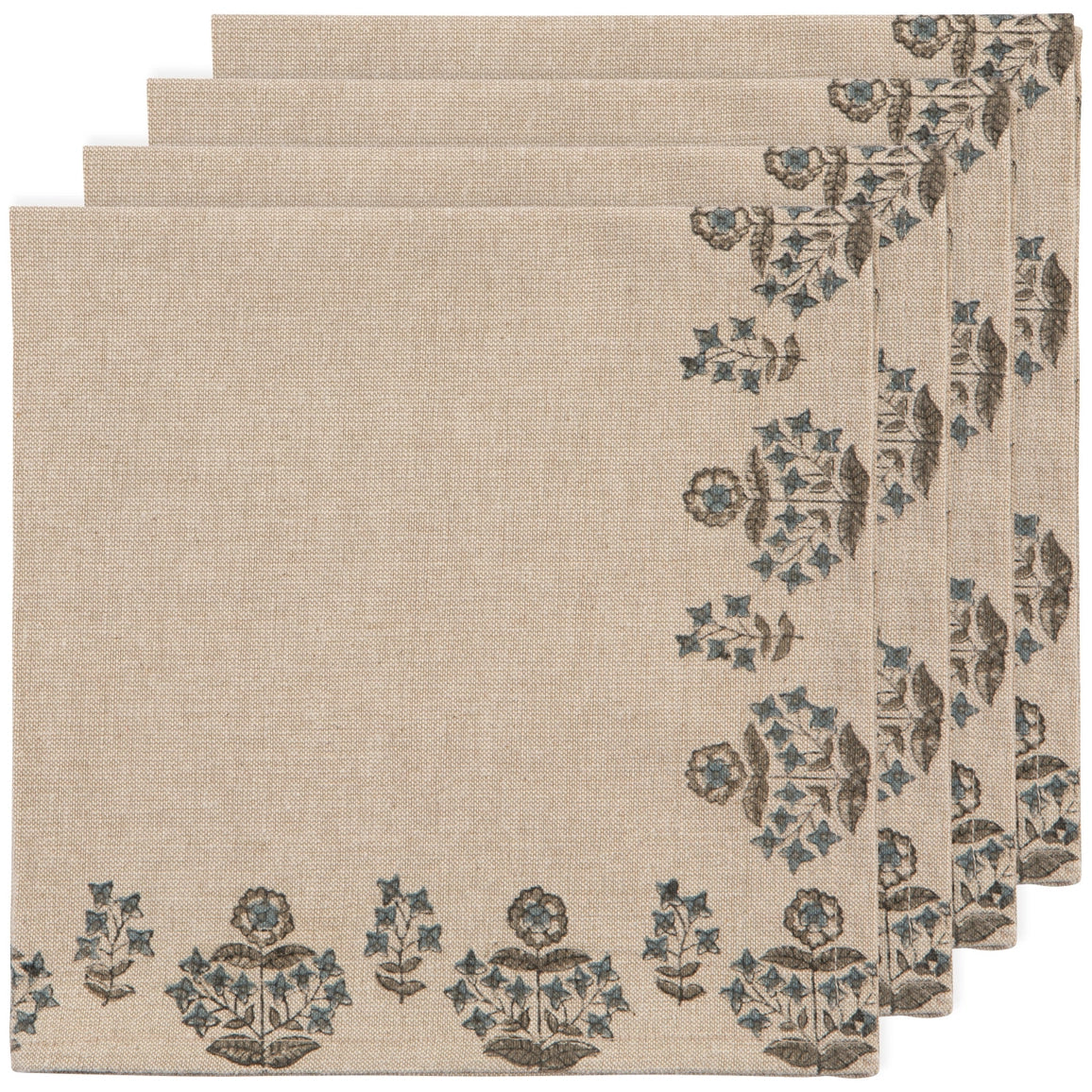 Salvia S/4 Block Print Napkins