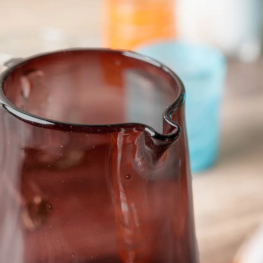 Pitcher Handblown Glass Tamarind