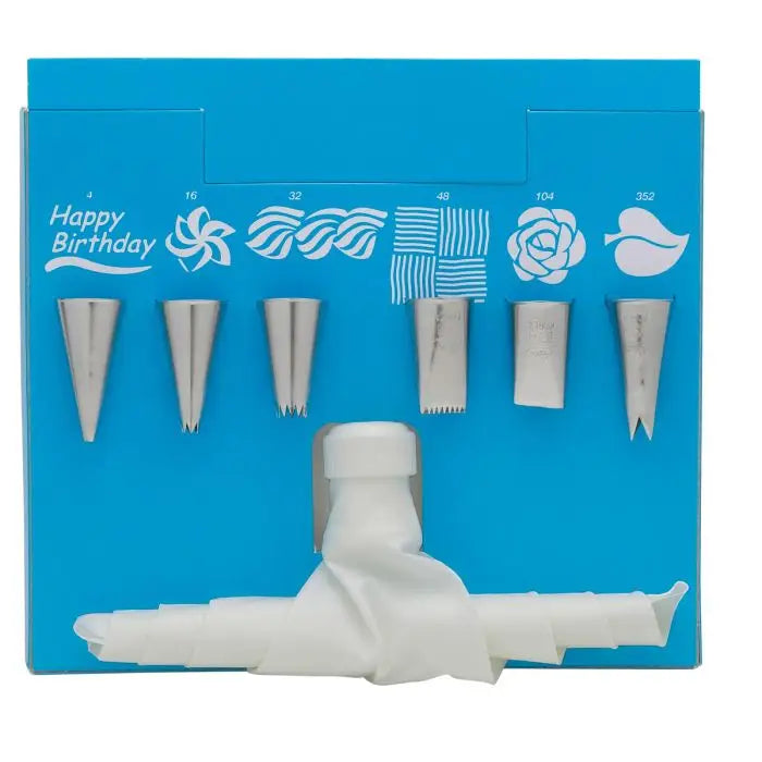 Pastry Decorating Set, Bag, Coupler & 6 Tips