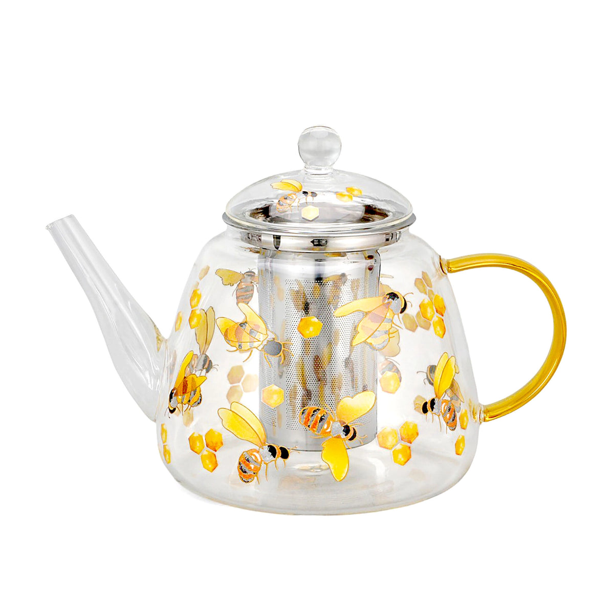 Glass 44oz Honey Bee Teapot with Infuser
