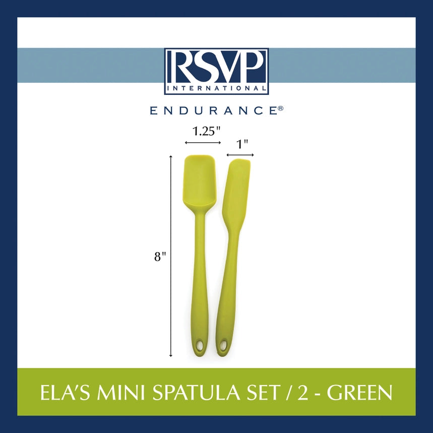 Ela's S/2 Mini Silicone Spatula, Green
