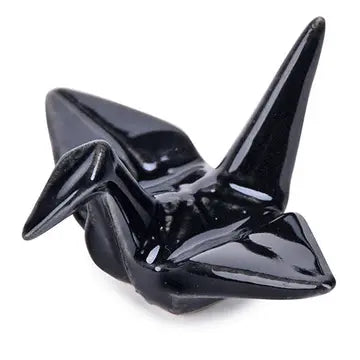 Black Origami Crane Chopstick Rest
