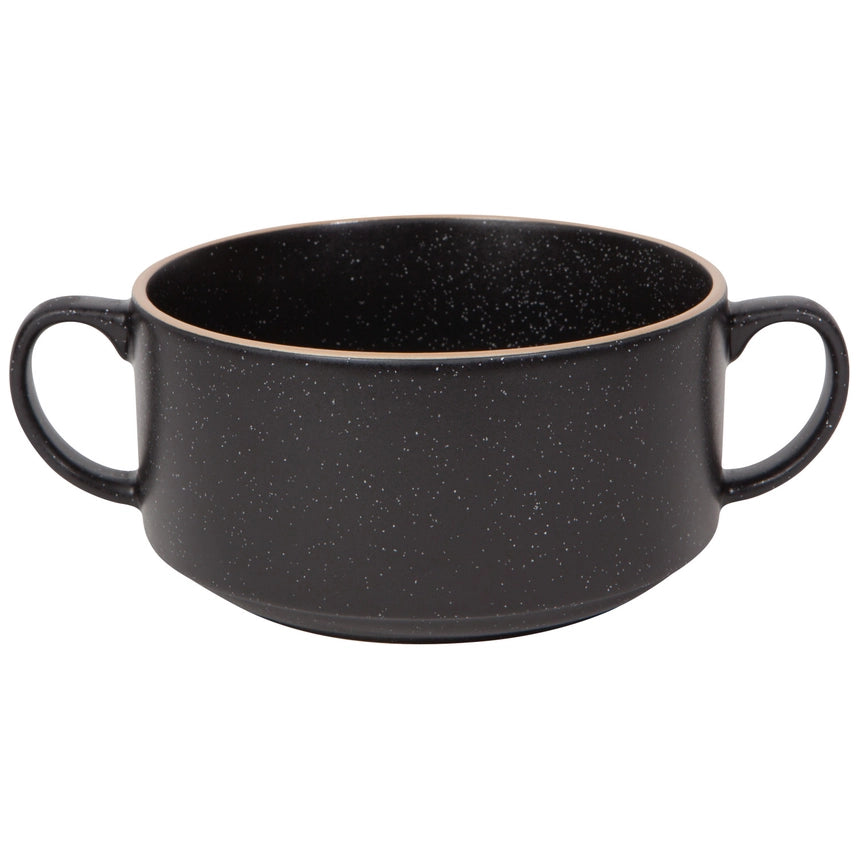 Black Double Handled Soup Bowl