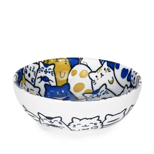 Blue Bunch of Cats 21oz Shallow Bowl