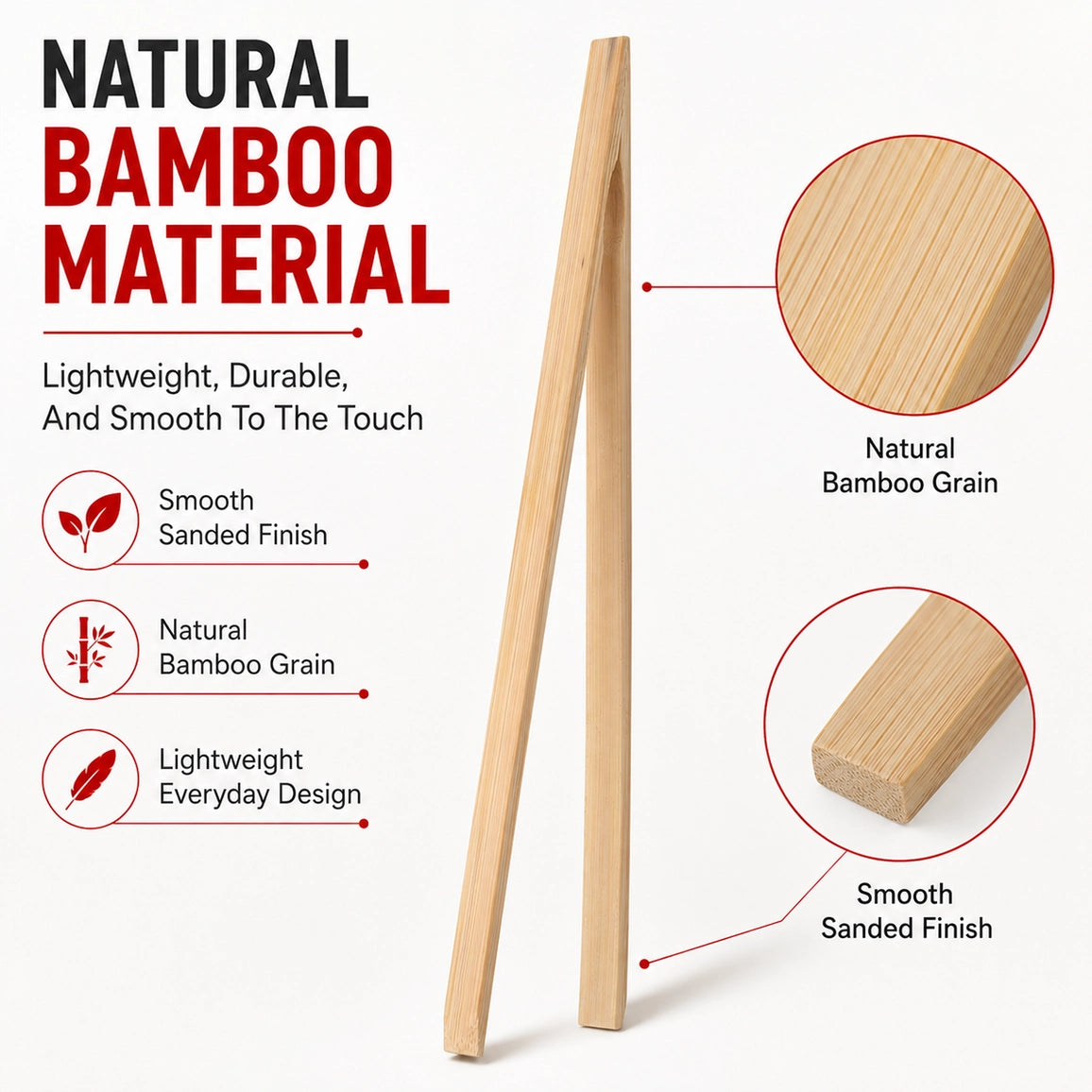 Bamboo 12" Toast Tong