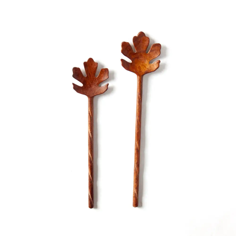 Oak Leaf Medium Hand-Carved Wooden Spoon