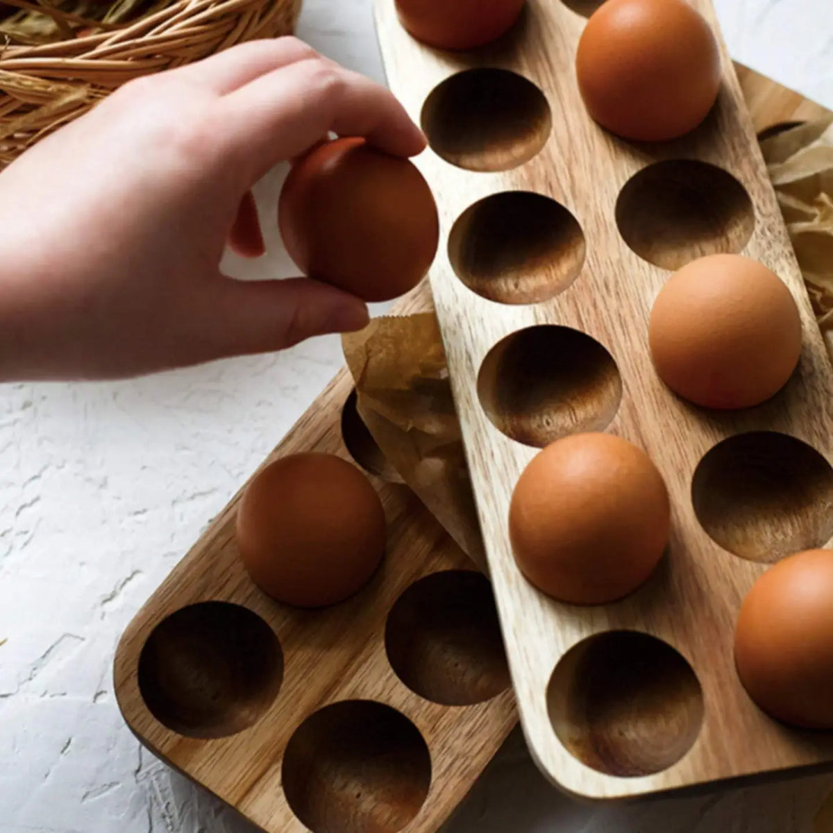 Wooden 12 Hole Egg Tray