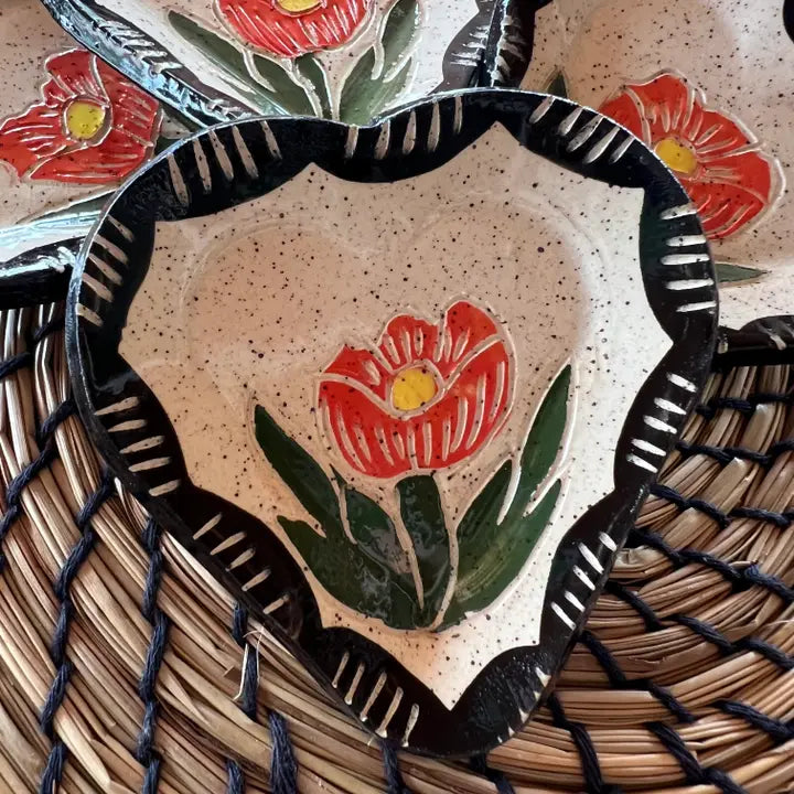 Floral Heart Trinket Dish
