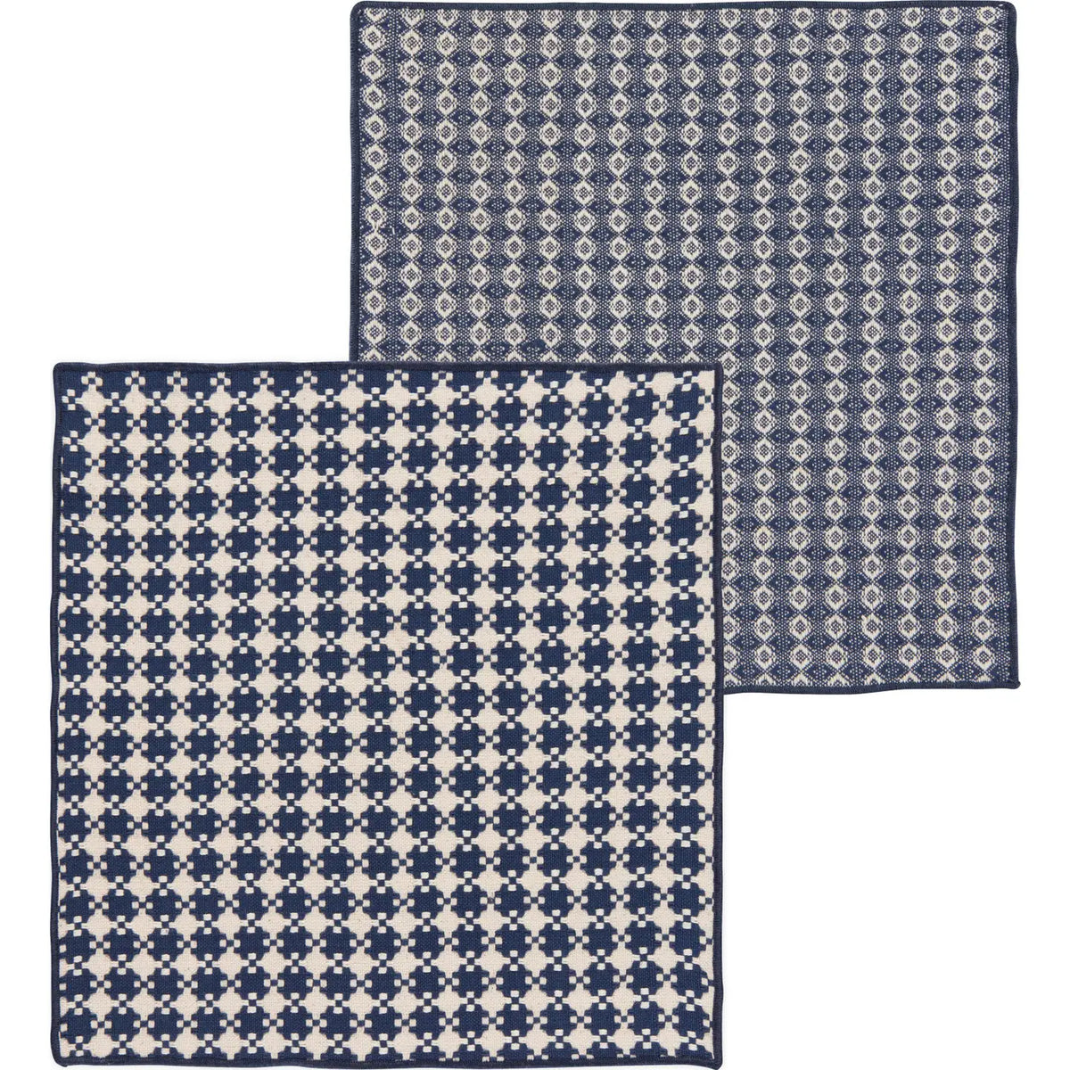 Dish Cloth Woven Check Midnight Dark Blue S/2