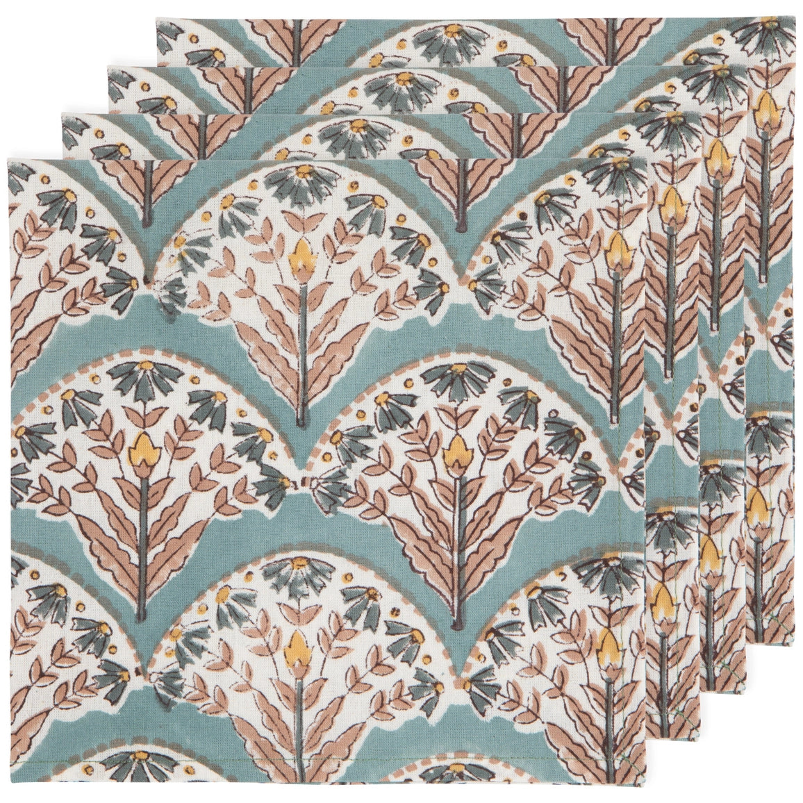 Bouquet S/4 Block Print Napkins
