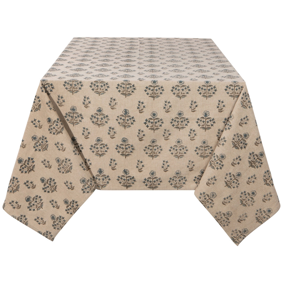 60x90 Salvia Block Print Tablecloth