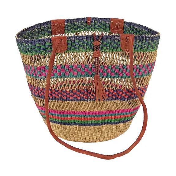 Multi Color Open Weave Shoulder Bag