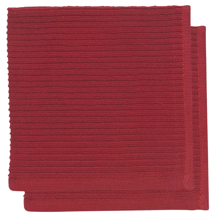S/2 Dishcloth Carmine Ripple