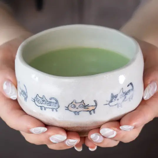 Niko Cat 8oz Matcha Bowl