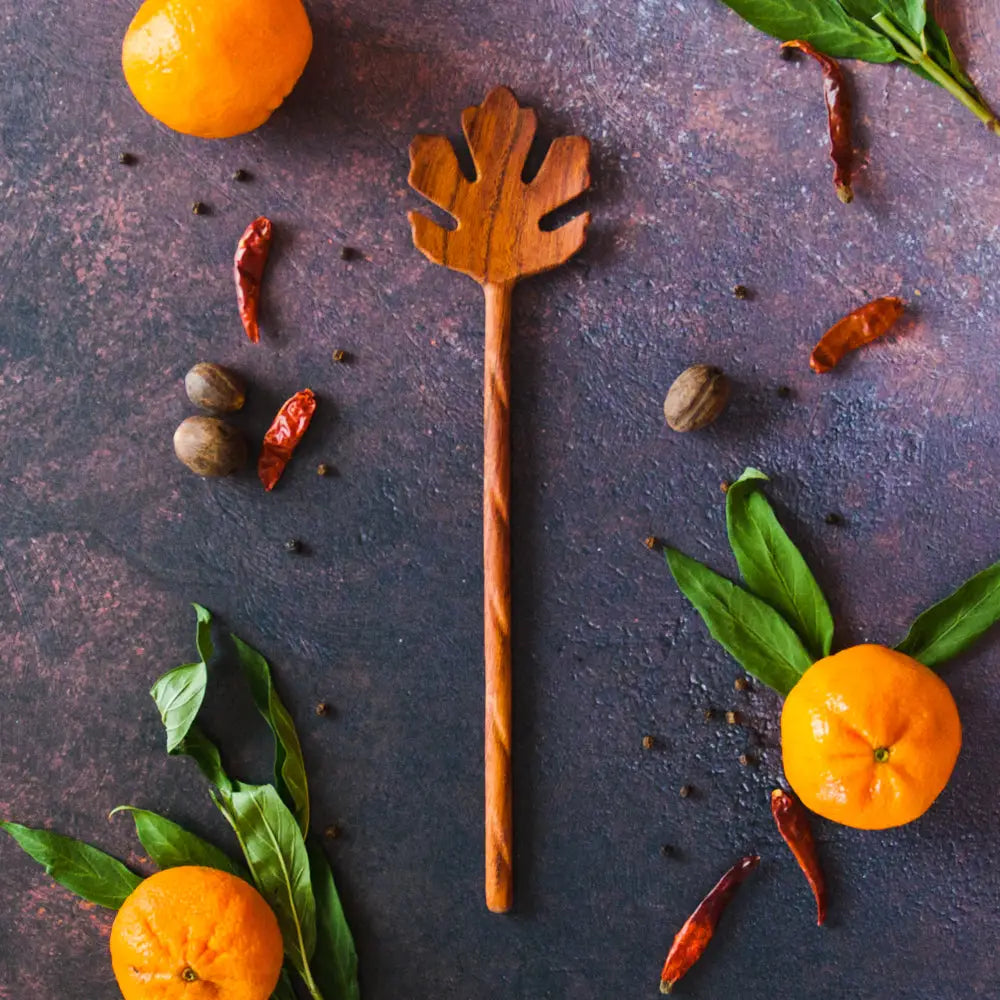 Oak Leaf Large Hand-Carved Wooden Spoon
