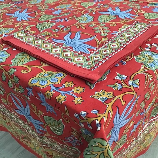 Tablecloth 60x60 Indo Fleur Red