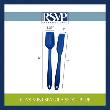 Ela's S/2 Mini Silicone Spatula, Blue