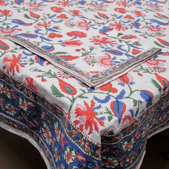 Tablecloth 85" Round Chamoli Flower
