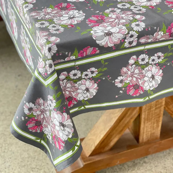 60x90 Colette Grey Tablecloth