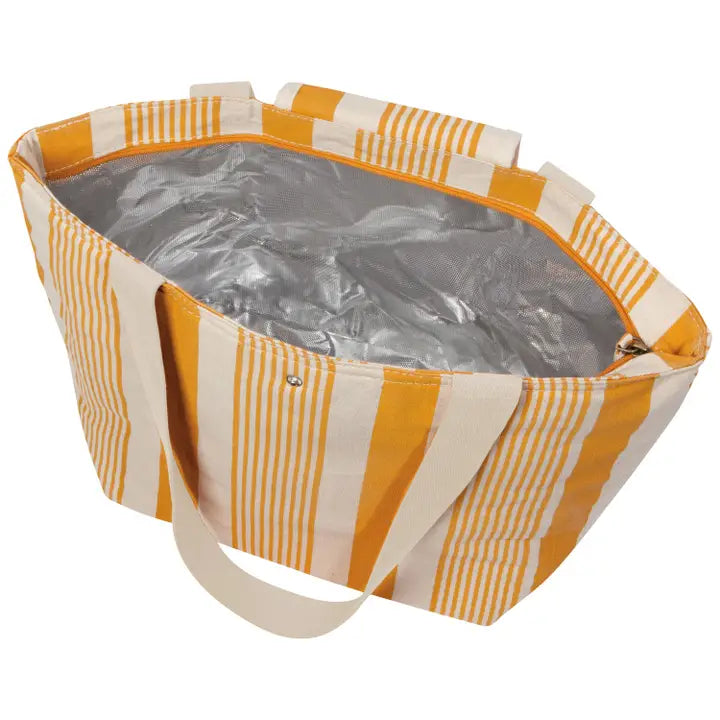 Ochre Striped Fold-Up Fresh Tote
