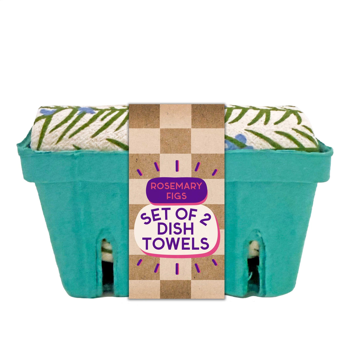 'Rosemary Fig" Floursack Dish Towel S/2