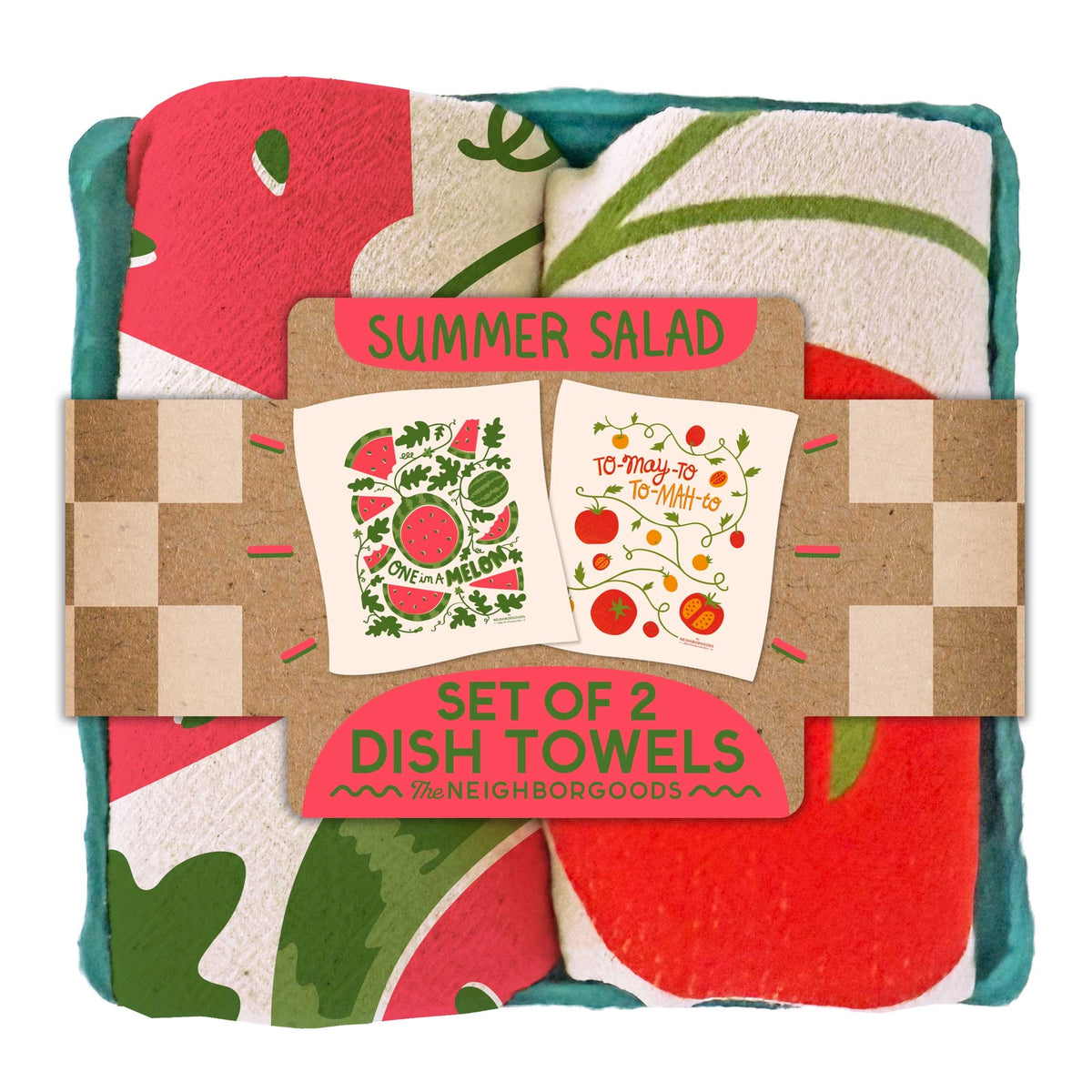 "Summer Salad" Floursack Dish Towel S/2