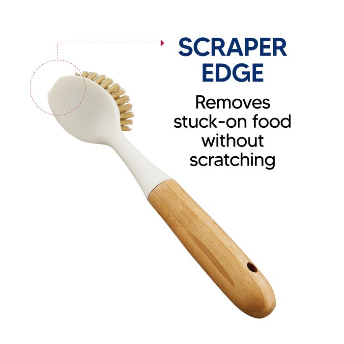 Dish Scrub Brush Bamboo Long Handle