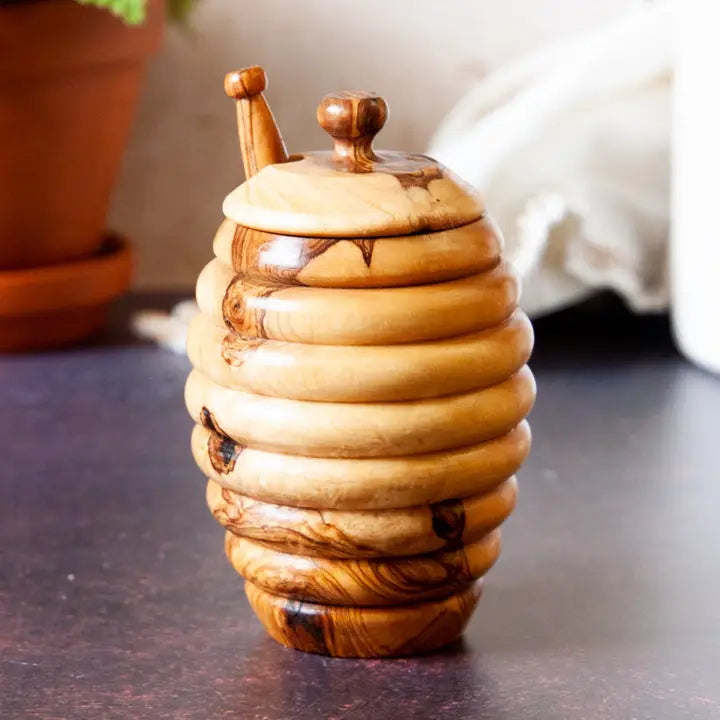 Bodrum Olive Wood Honey Jar