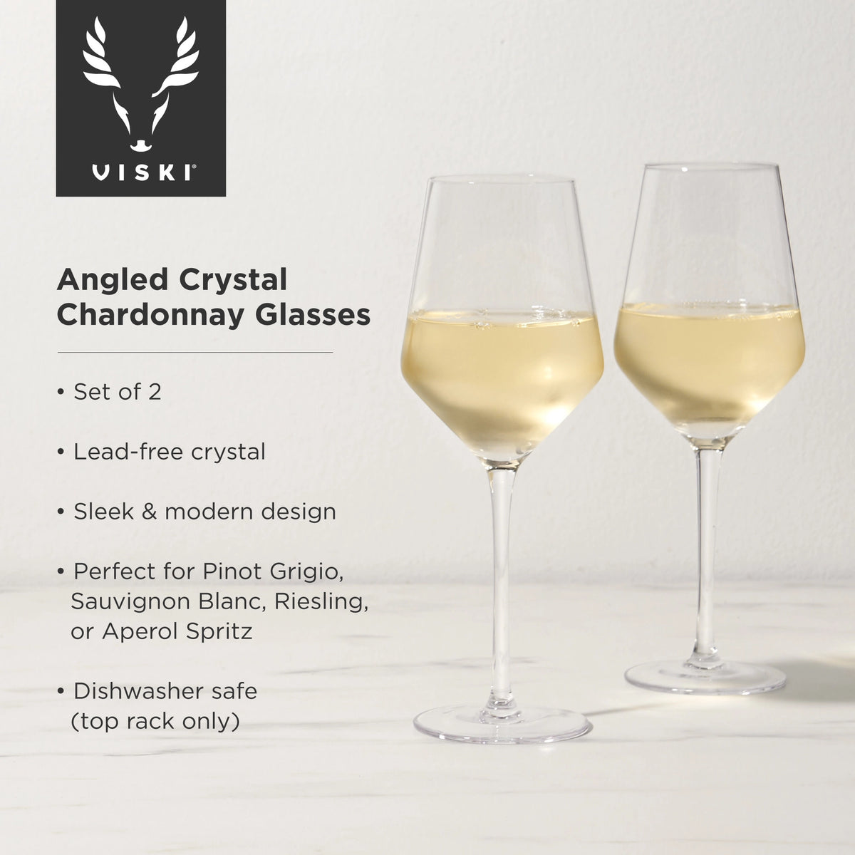 S/2 Angled Crystal Chardonnay Glasses