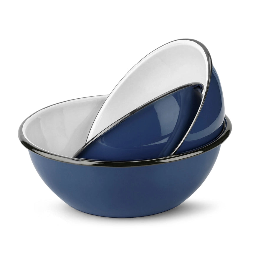Valentine Navy Blue S/3 Enameled Bowl