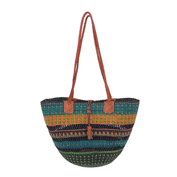 Multi Color Open Weave Shoulder Bag