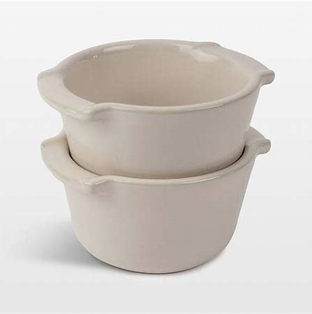 S/2 Ecru Ceramic Ramekins Appolia