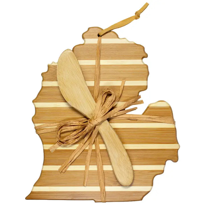 Michigan Mitten Charcuterie Board & Cheese Spreader Knife Set