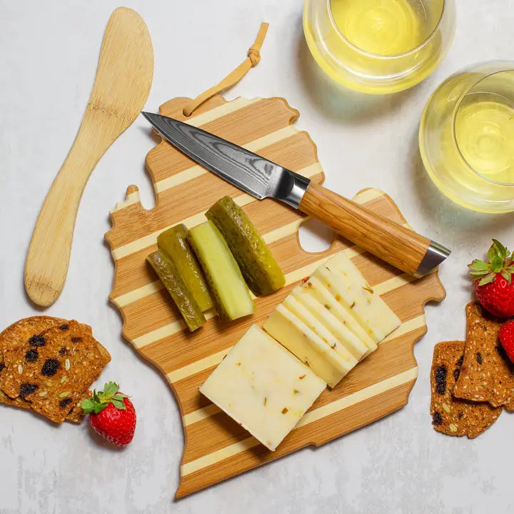 Michigan Mitten Charcuterie Board & Cheese Spreader Knife Set
