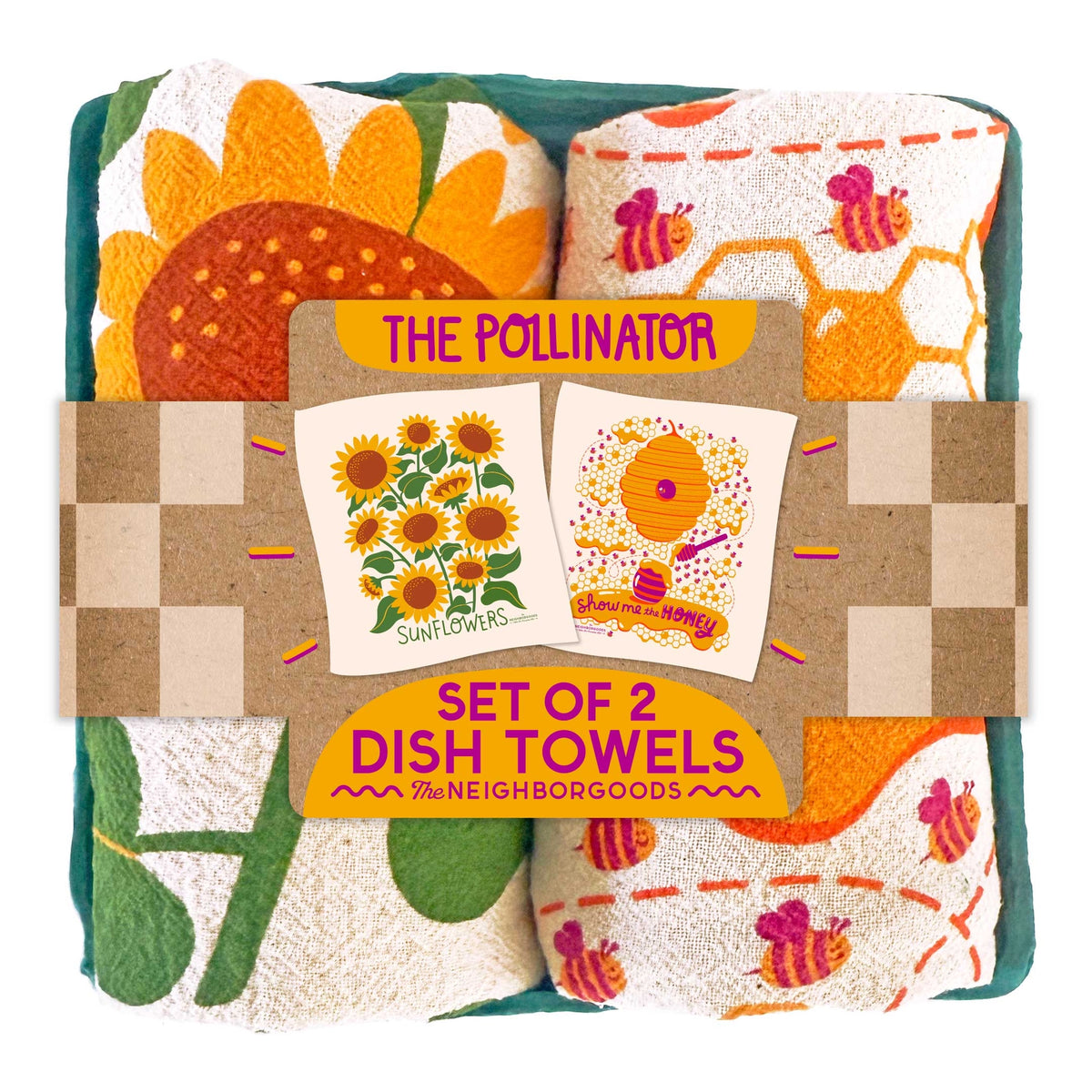 "The Pollinator" Floursack Dish Towel S/2