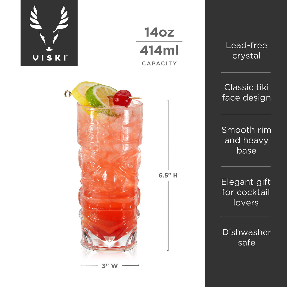 S/2 Crystal Tiki Glasses