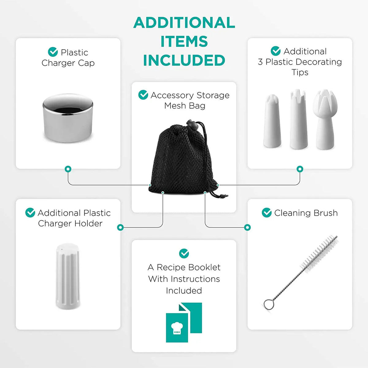 Stainless Whipped Cream Dispenser w/ Booklet