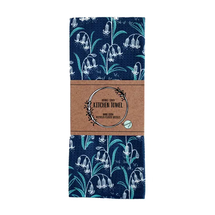 Bluebells | Two Sided Waffle Towels with Hanging Loop