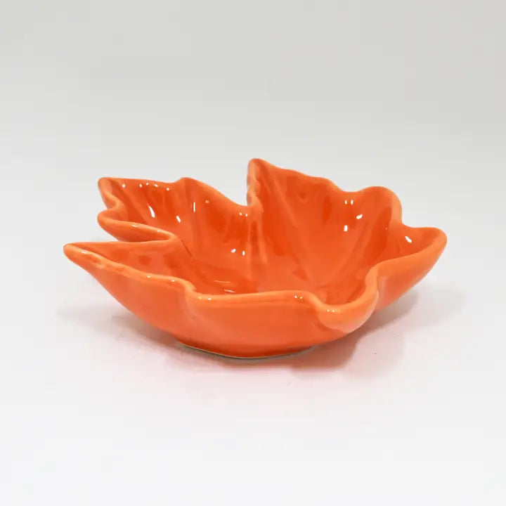 Orange 3.5" Maple Leaf Sauce Dish