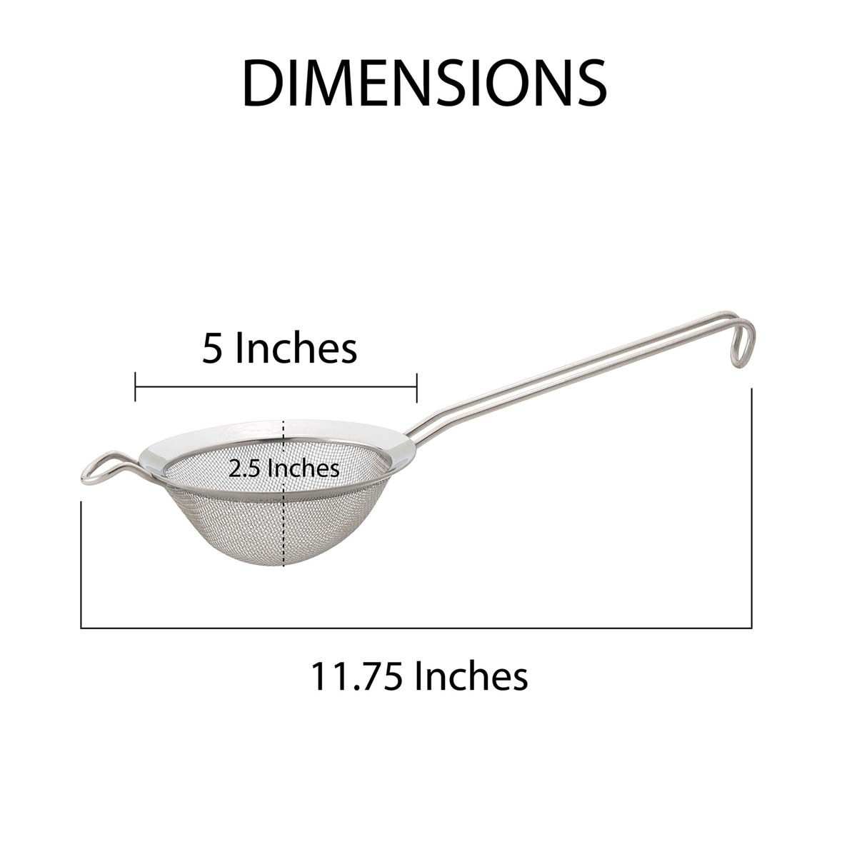 Strainer 5" S/S, Double Mesh, Extra Fine