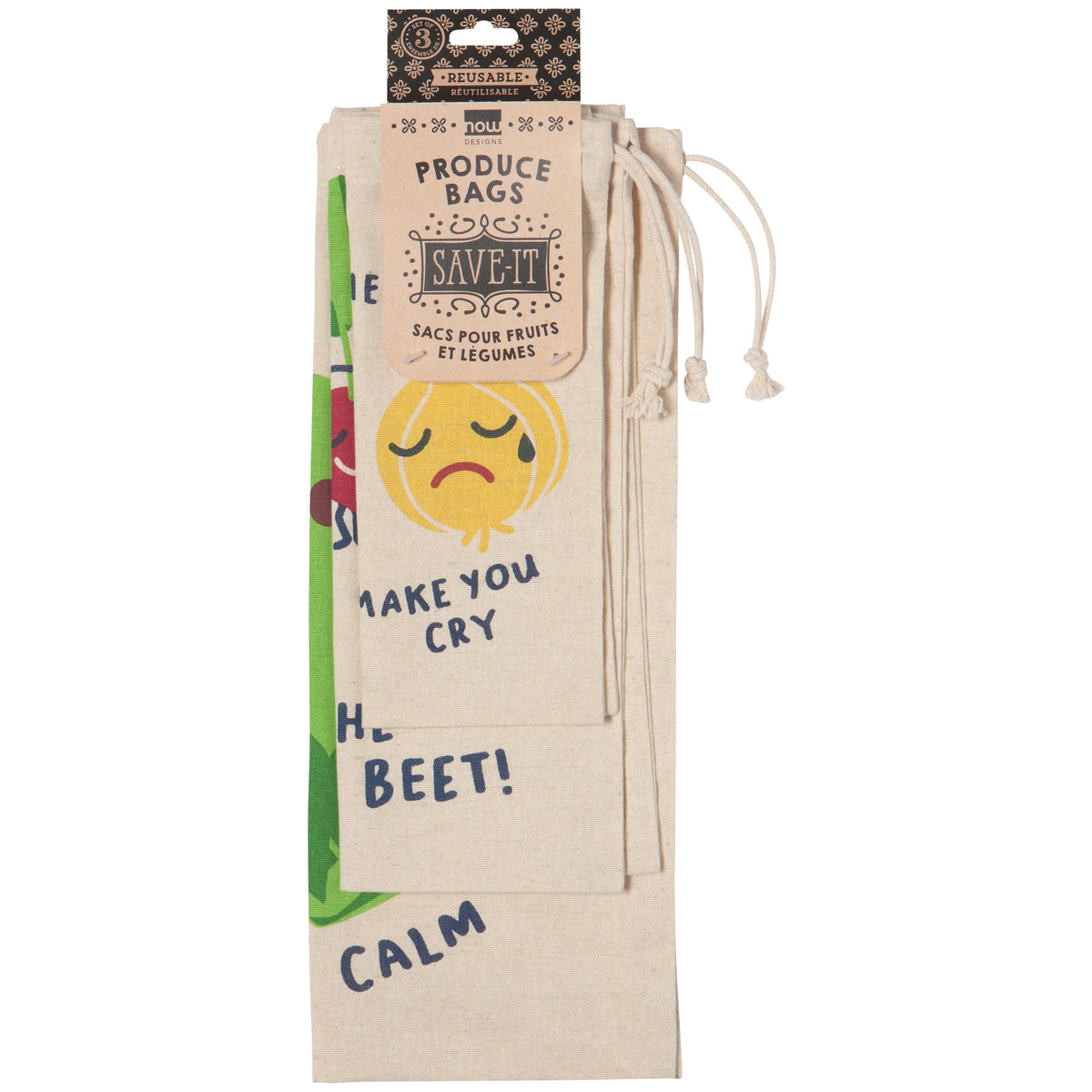 S/3 Funny Foods Produce Bags