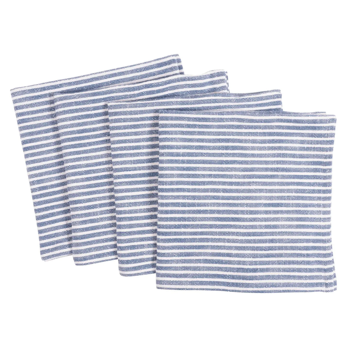 Dutch Blue Set of 4 Monaco Slubbed Cotton Dinner Napkins
