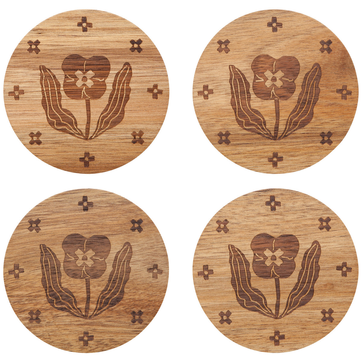 S/4 Teppi Engraved Coasters