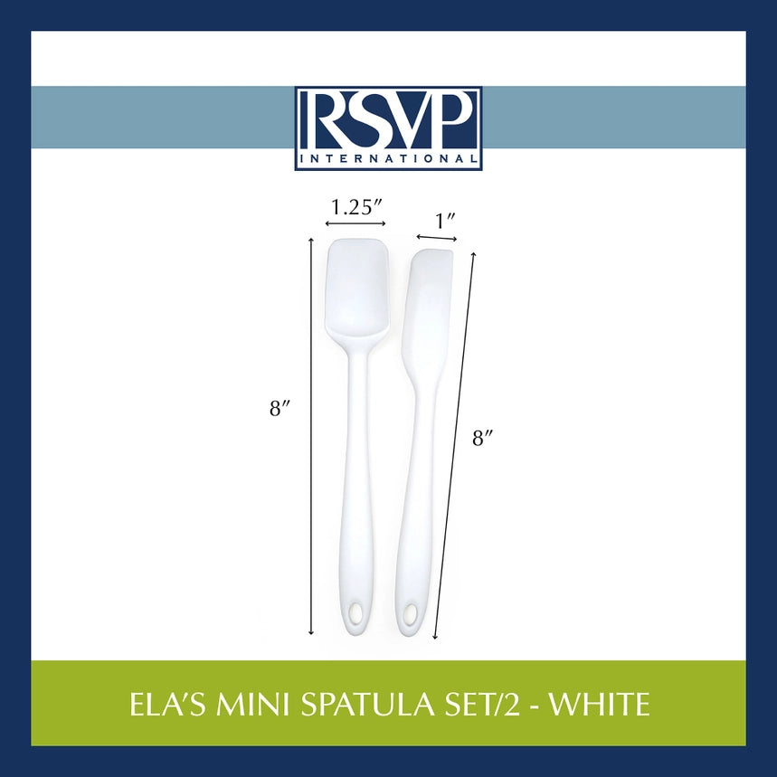 Ela's S/2 Mini Silicone Spatula, White