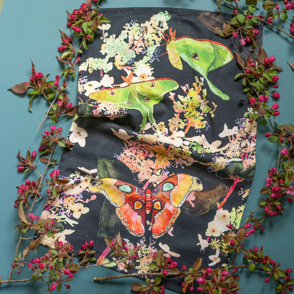 Night Moths Tea Towel