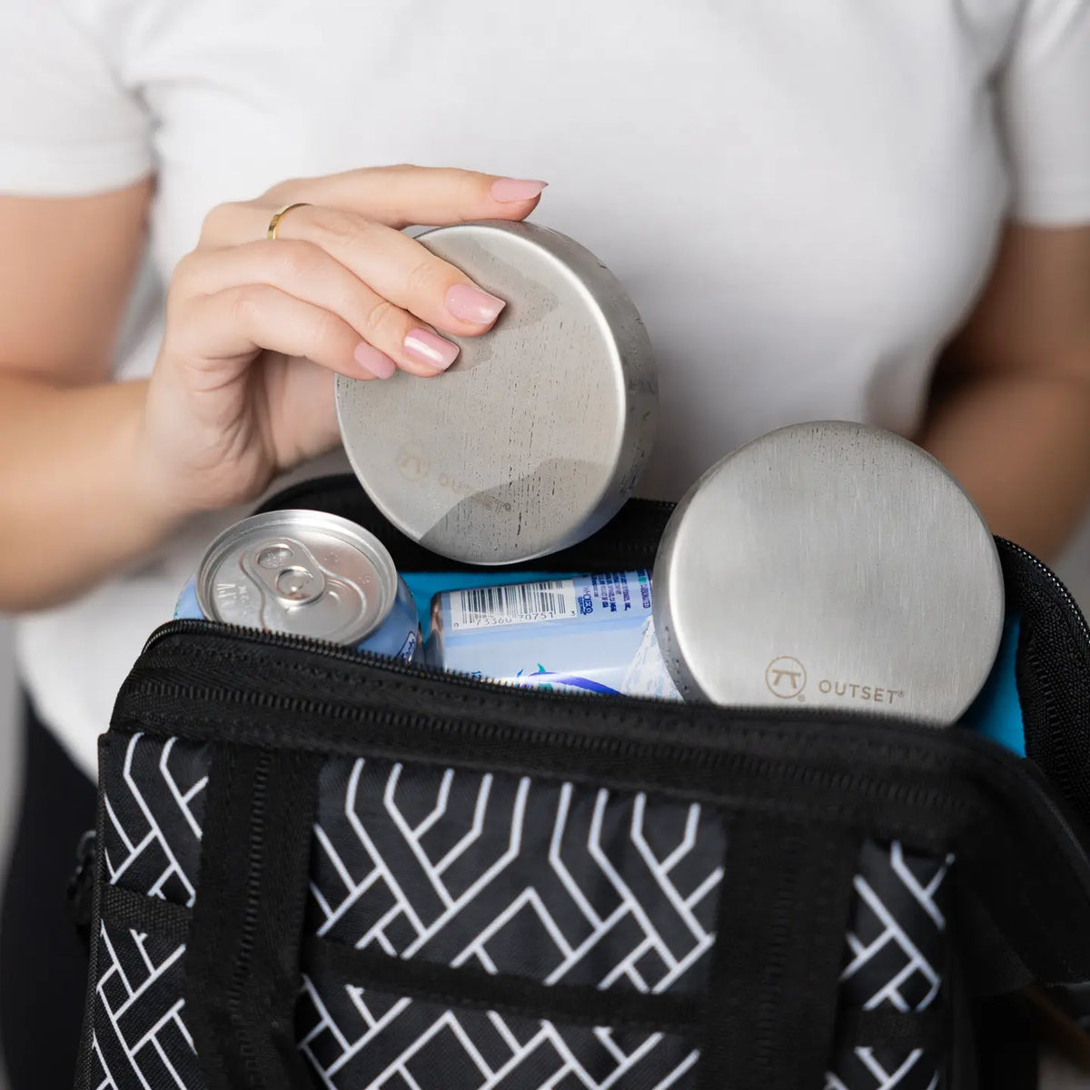 Stainless Steel Round Ice Packs, Set of 2, 3.75"