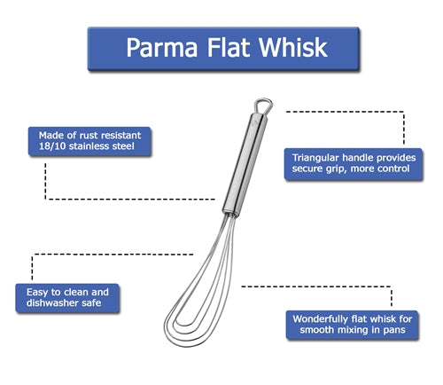 S/S 9.5" Flat Whisk Parma