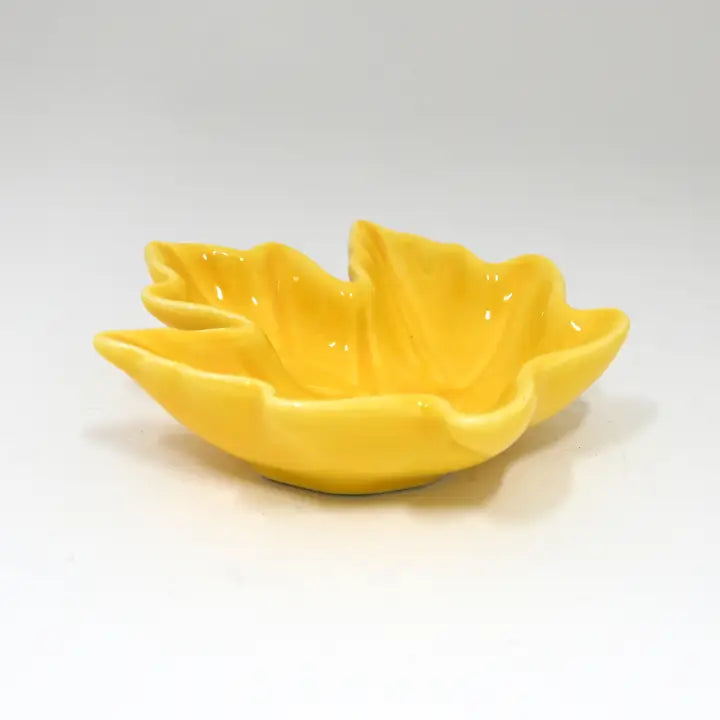Yellow 3.5" Maple Leaf Sauce Dish