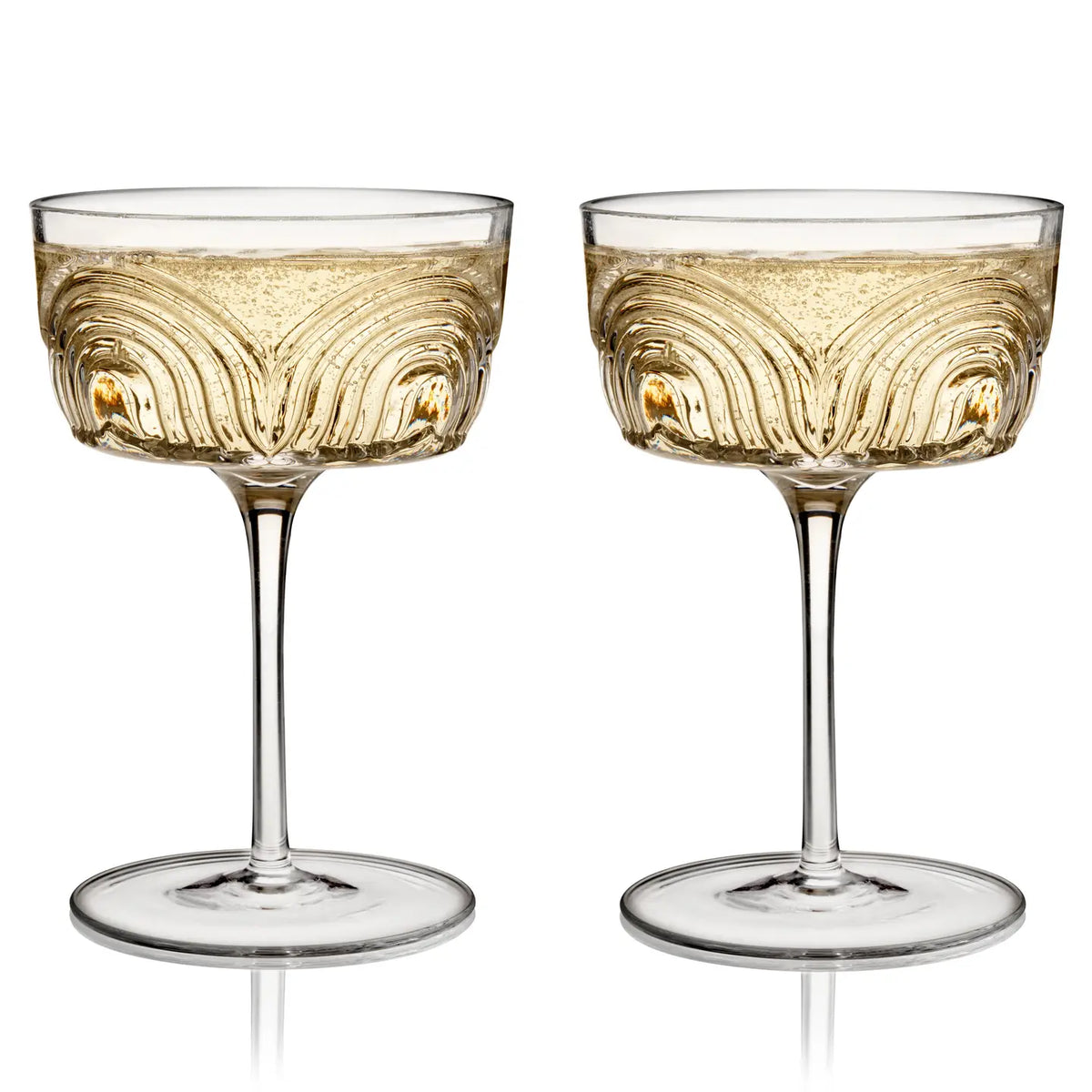S/2 Deco Beau Coupe Glasses